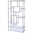 Home Square 2 Piece Contemporary Metal Bookcase Set in White and Silver