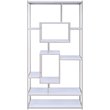 Home Square 2 Piece Contemporary Metal Bookcase Set in White and Silver