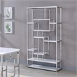Home Square 2 Piece Contemporary Metal Bookcase Set in White and Silver