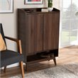 Home Square 2 Piece Engineered Wood Shoe Storage Cabinet Set in Walnut Brown