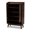 Home Square 2 Piece Engineered Wood Shoe Storage Cabinet Set in Walnut Brown