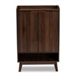 Home Square 2 Piece Engineered Wood Shoe Storage Cabinet Set in Walnut Brown