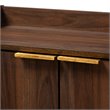 Home Square 2 Piece Engineered Wood Shoe Storage Cabinet Set in Walnut Brown