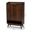 Home Square 2 Piece Engineered Wood Shoe Storage Cabinet Set in Walnut Brown