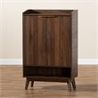 Home Square 2 Piece Engineered Wood Shoe Storage Cabinet Set in Walnut Brown