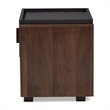 Home Square 2 Piece Engineered Wood 1-Drawer Nightstand Set in Gray/Walnut