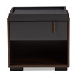 Home Square 2 Piece Engineered Wood 1-Drawer Nightstand Set in Gray/Walnut