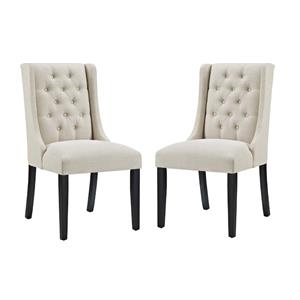home square 2 piece fabric upholstered dining side chair set in beige