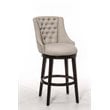 Home Square 2 Piece Swivel Upholstered Fabric Counter Stool Set in Cream