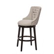 Home Square 2 Piece Swivel Upholstered Fabric Counter Stool Set in Cream