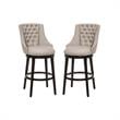 Home Square 2 Piece Swivel Upholstered Fabric Counter Stool Set in Cream