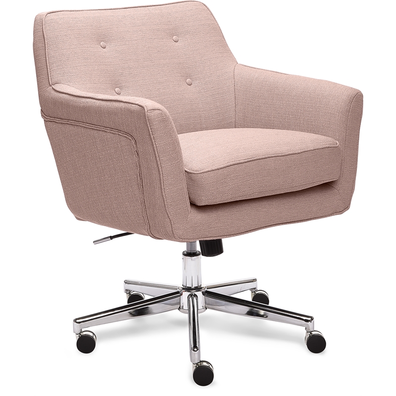 Serta Ashland Upholstered Office Chair, Blush Pink