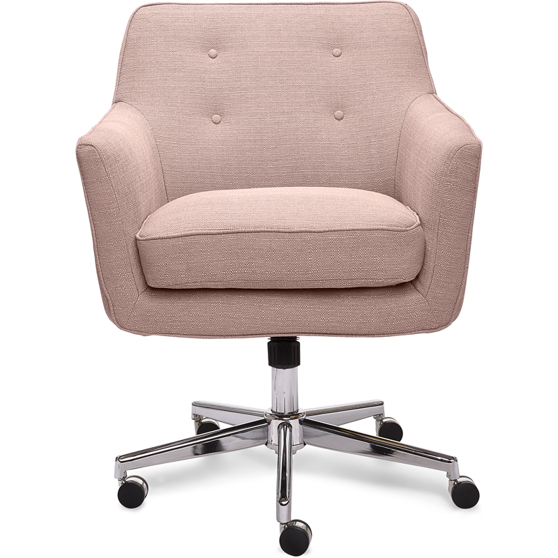 Serta Ashland Upholstered Office Chair, Blush Pink