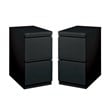 Home Square Pedestal 2 Drawer Filing Cabinet Set in Black (Set of 2)
