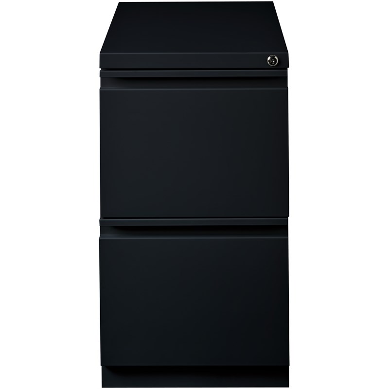 Home Square Pedestal 2 Drawer Filing Cabinet Set in Black (Set of 2)