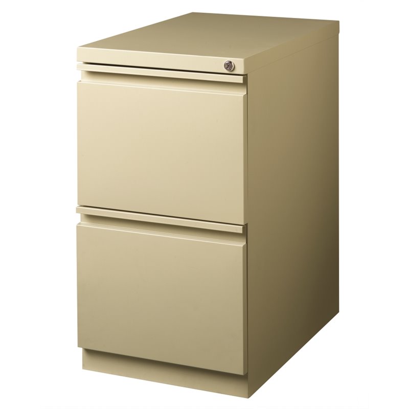 Home Square Pedestal 2 Drawer Filing Cabinet Set in Beige (Set of 2)