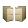 Home Square Pedestal 2 Drawer Filing Cabinet Set in Beige (Set of 2)