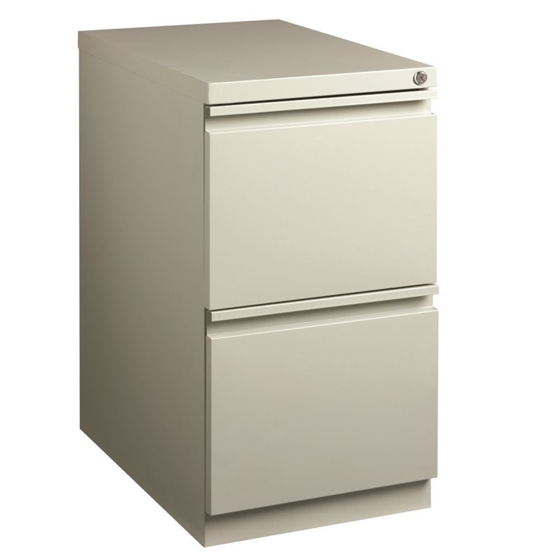 Home Square Pedestal 2 Drawer Filing Cabinet Set in Gray (Set of 2)