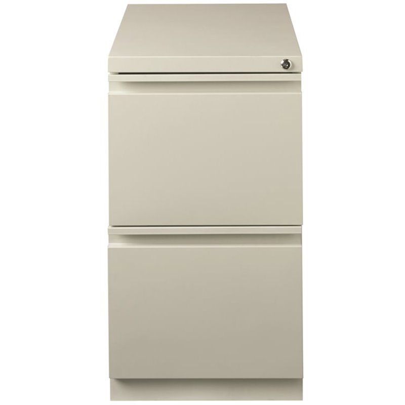 Home Square Pedestal 2 Drawer Filing Cabinet Set in Gray (Set of 2)