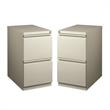 Home Square Pedestal 2 Drawer Filing Cabinet Set in Gray (Set of 2)