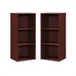Home Square 3 Shelf Versatil Wooden Bookcase Set in Mahogany (Set of 2)
