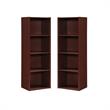 Home Square 4 Shelf Versatil Wooden Bookcase Set in Mahogany (Set of 2)