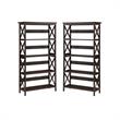 Home Square 5 Tier Shelf Wood Bookcase Set in Espresso (Set of 2)