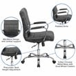 Home Square 2 Piece Swivel Mid Back Faux Leather Office Chair Set in Black