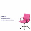 Home Square 2 Piece Swivel Mid Back Faux Leather Office Chair Set in Pink