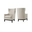 Home Square 2 Piece Linen Accent Chair Set with Nailhead Trim in Beige