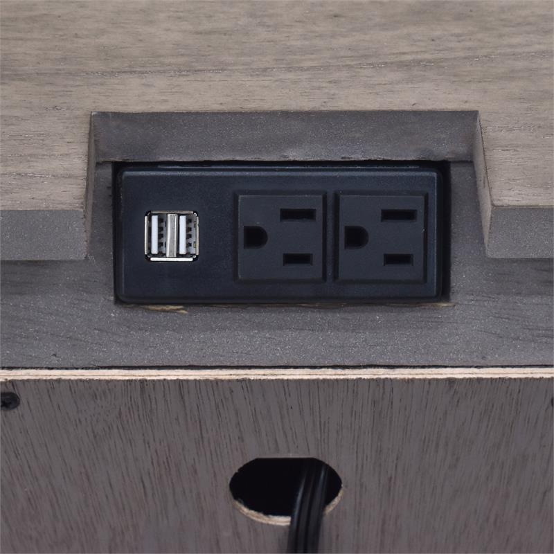 Home Square 3 Drawer Wood Nightstand Set in Driftwood Gray (Set of 2)