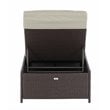 Home Square 2 Piece Wicker Patio Storage Chaise Lounge Set in Brown