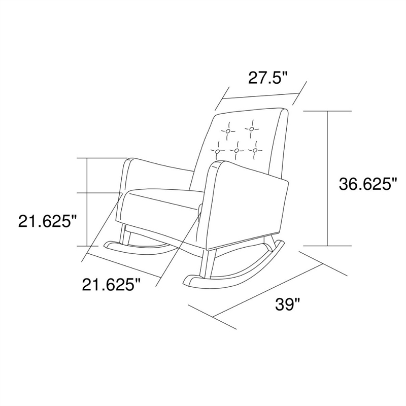 Home Square 2 Piece Upholstered Fabric Rocking Chair Set in Light Gray