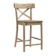 Home Square 2 Piece Rustic Solid Wooden Counter Height Stool Set in Natural