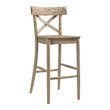 Home Square 2 Piece Rustic Solid Wooden Bar Stool Set in Natural