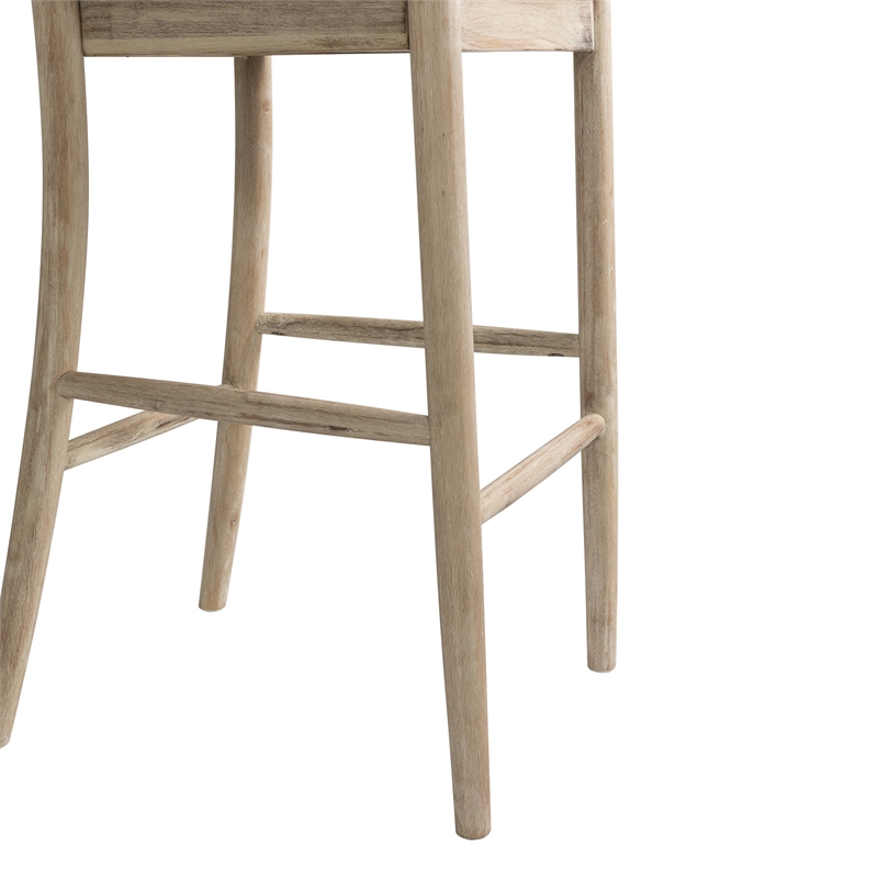 Home Square 2 Piece Rustic Solid Wooden Bar Stool Set in Natural