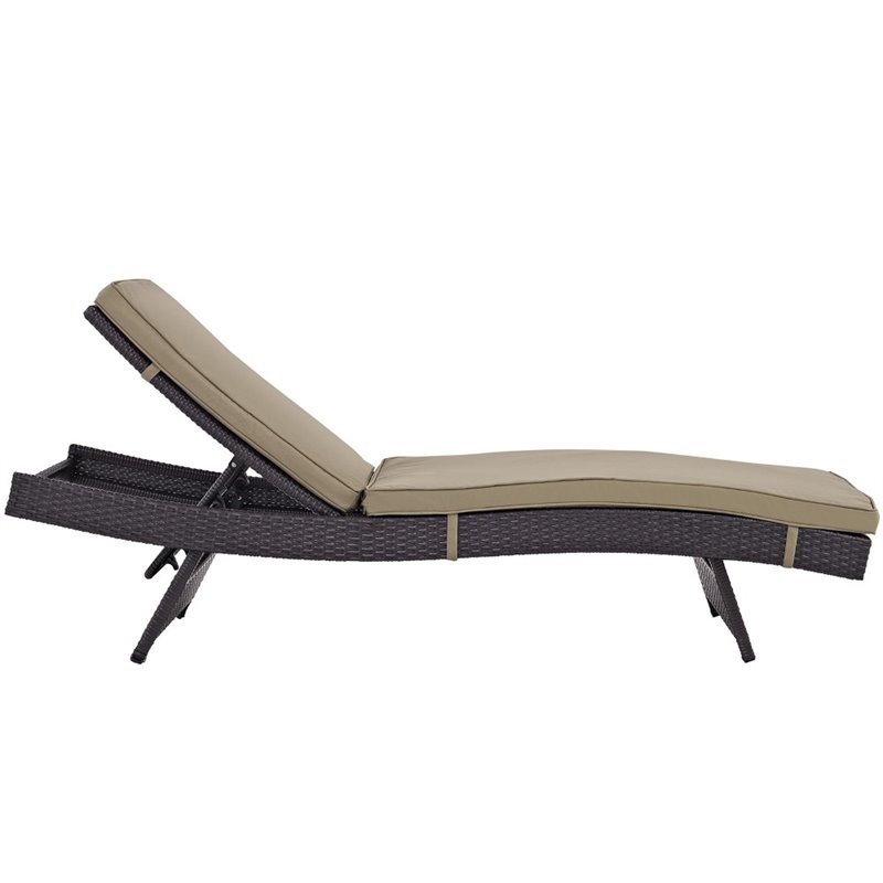 Home Square 2 Piece Adjustable Patio Chaise Lounge Set in Mocha