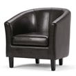 Home Square 2 Piece Contemporary Faux Leather Tub Chair Set in Dark Brown