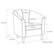 Home Square 2 Piece Contemporary Faux Leather Tub Chair Set in Dark Brown