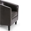 Home Square 2 Piece Contemporary Faux Leather Tub Chair Set in Dark Brown