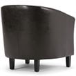 Home Square 2 Piece Contemporary Faux Leather Tub Chair Set in Dark Brown