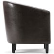 Home Square 2 Piece Contemporary Faux Leather Tub Chair Set in Dark Brown