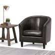 Home Square 2 Piece Contemporary Faux Leather Tub Chair Set in Dark Brown