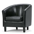 Home Square 2 Piece Contemporary Faux Leather Tub Chair Set in Black