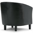 Home Square 2 Piece Contemporary Faux Leather Tub Chair Set in Black
