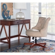 Home Square 2 Piece Sinclair Wood Upholstered Office Chair Set in Beige