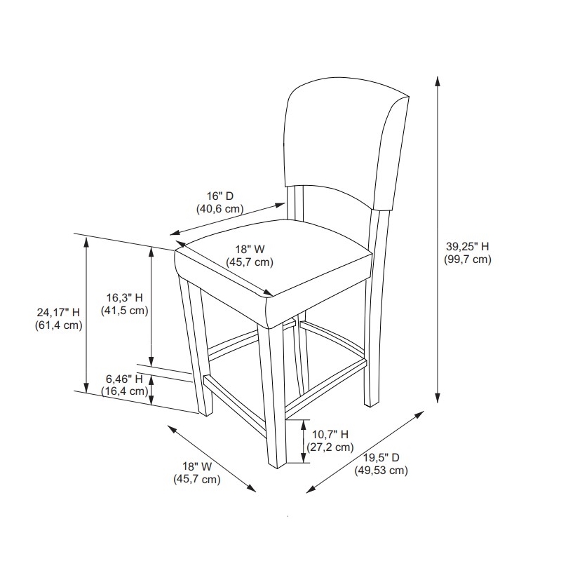 Home Square 2 Piece Faux Leather Upholstered Wood Counter Stool Set in Dove Gray