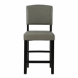 Home Square 2 Piece Faux Leather Upholstered Wood Counter Stool Set in Dove Gray