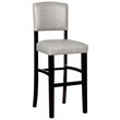 Home Square 2 Piece Faux Leather Upholstered Wood Bar Stool Set in Dove Gray