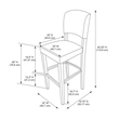 Home Square 2 Piece Faux Leather Upholstered Wood Bar Stool Set in Dove Gray